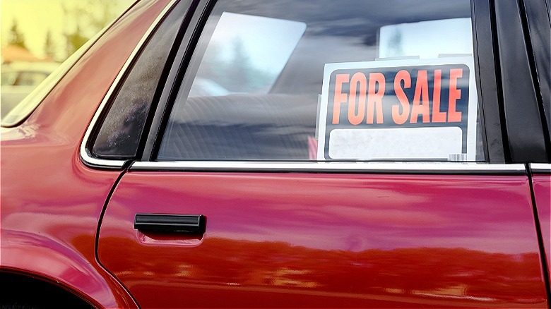 Car with for sale sign