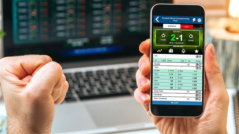 Sports betting app on smartphone