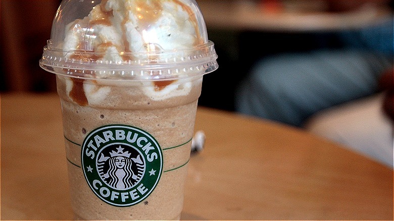 A blended Frappuccino from Starbucks