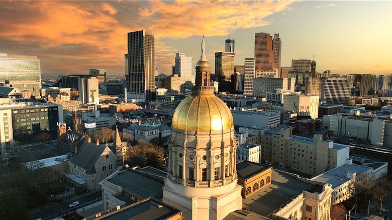 Aerial view Georgia State Capitol