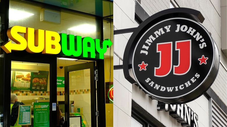 Subway and Jimmy John's exteriors