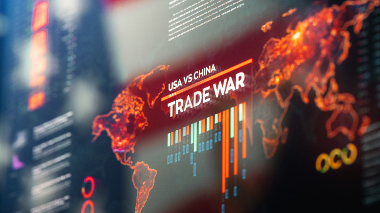 Trade war and financial data rendering