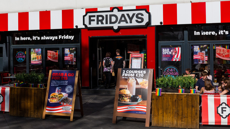 Leicester Square, London, U.K. Fridays exterior