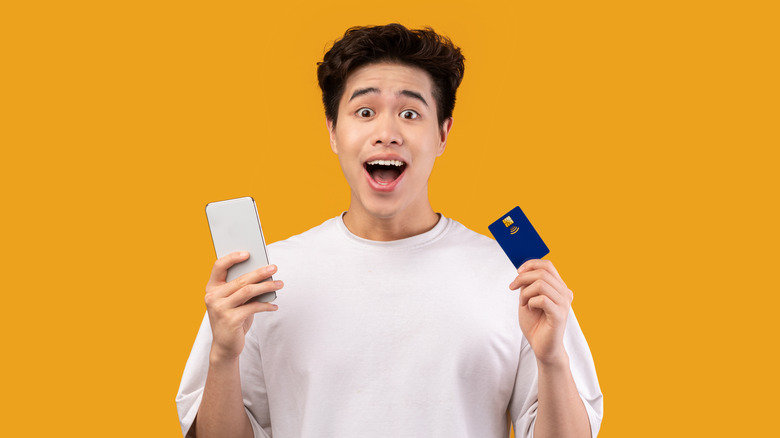 Teen with credit card