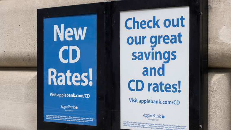 signs advertising CDs