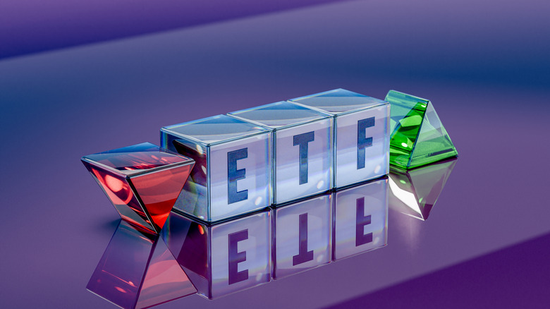 ETF spelled in blocks