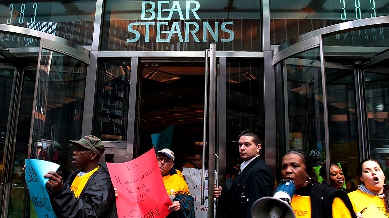 Protesters outside Bear Stearns