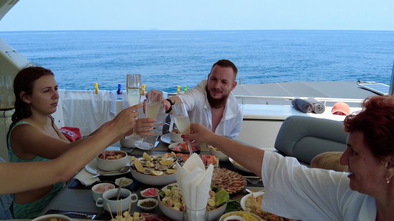 Family on luxuxry yacht in Thailand