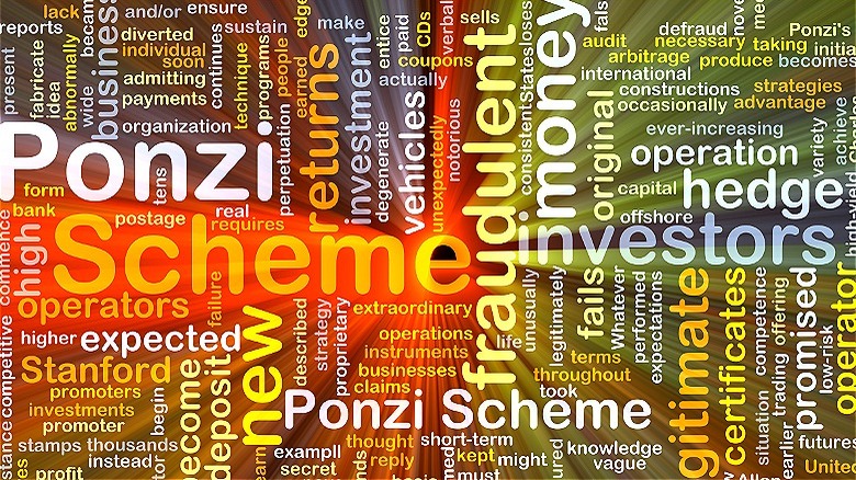 Ponzi scheme in a word jumble
