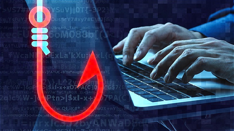 Computer phishing scam concept