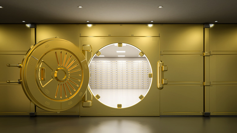 An open vault door