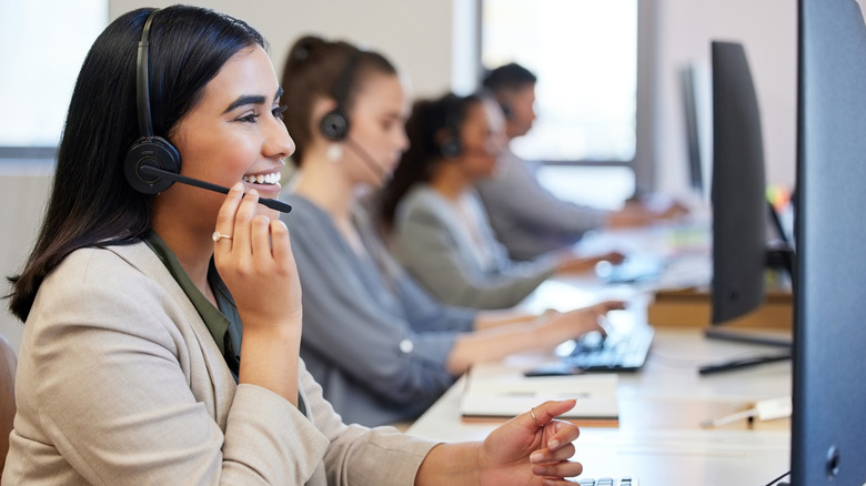 call center employees on calls