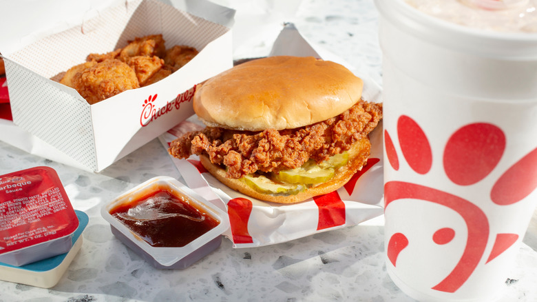 chick-fil-a sandwich and chicken nuggets