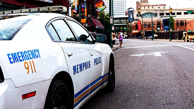 Parked Memphis police car