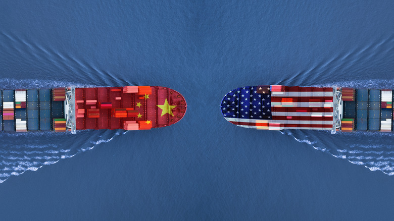 American and Chinese container ships headed for impact