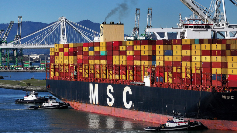 MSC container ship in port