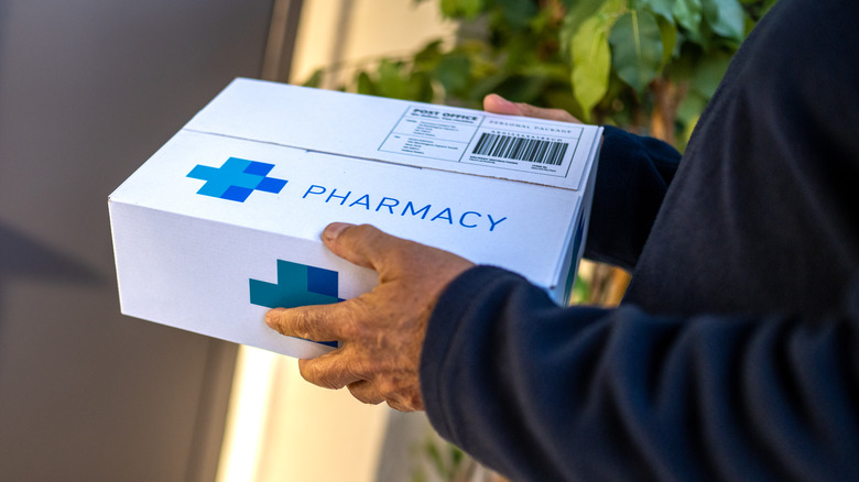 Pharmacy order being delivered