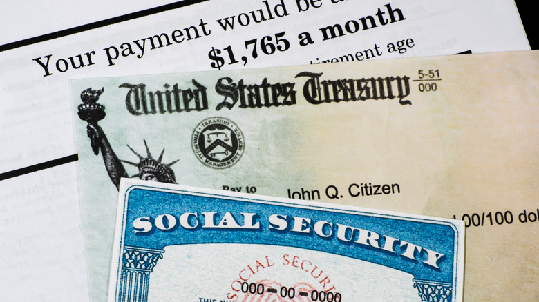 social security card and benefits check