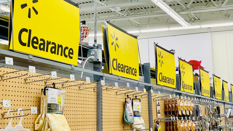 clearance signs at Walmart