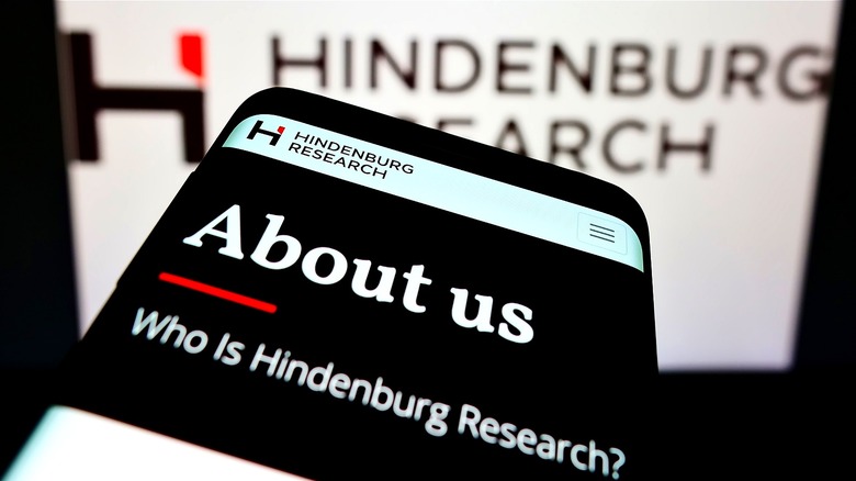 Hindenburg Research logo on phone