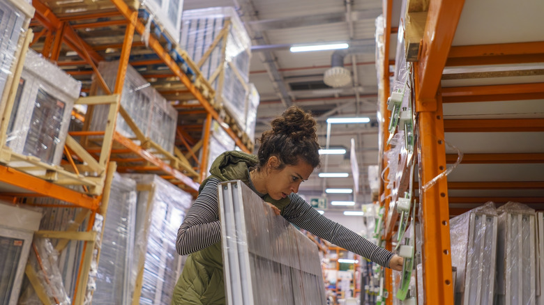 Woman shopping at home improvement store