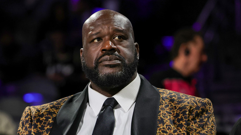 Shaqille O'Neal at an NBA game in Las Vegas