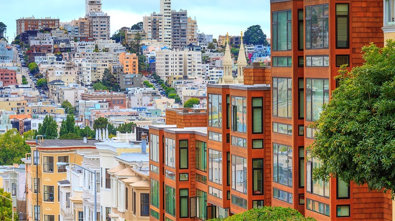 San Francisco buildings at night