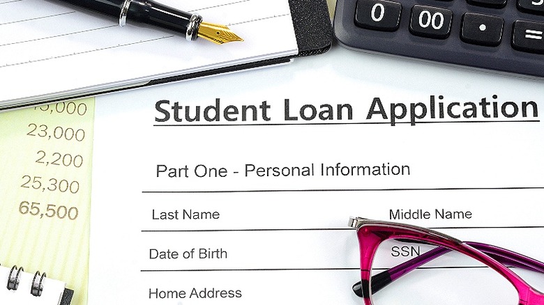 A student loan application