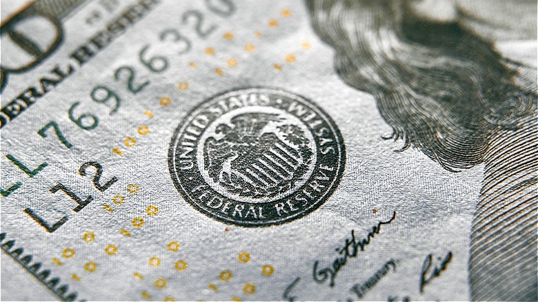 Federal Reserve symbol on $100