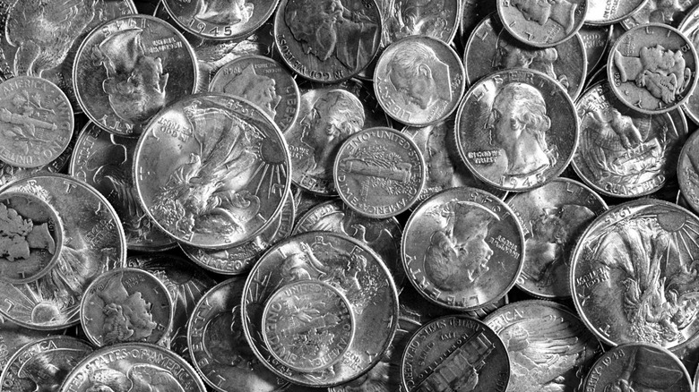 Pile of silver coins