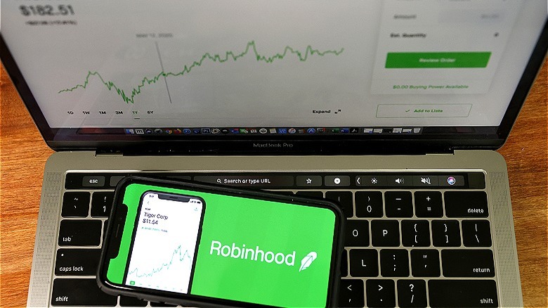 Robinhood app displaying on smartphone