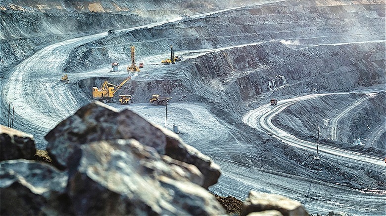 Heavy equipment in mining activities