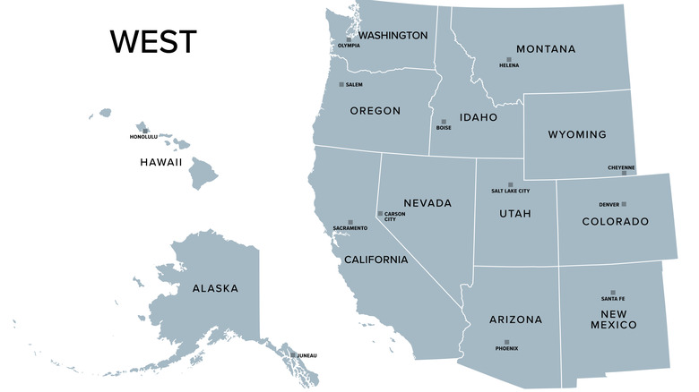 map of the western united states