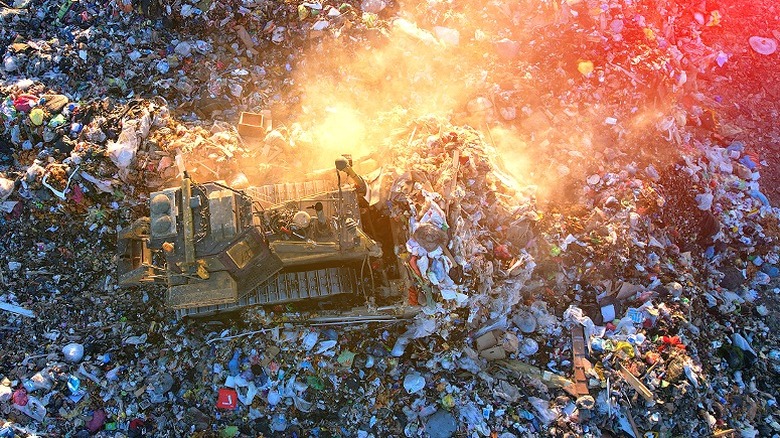 Drone view of trash dump