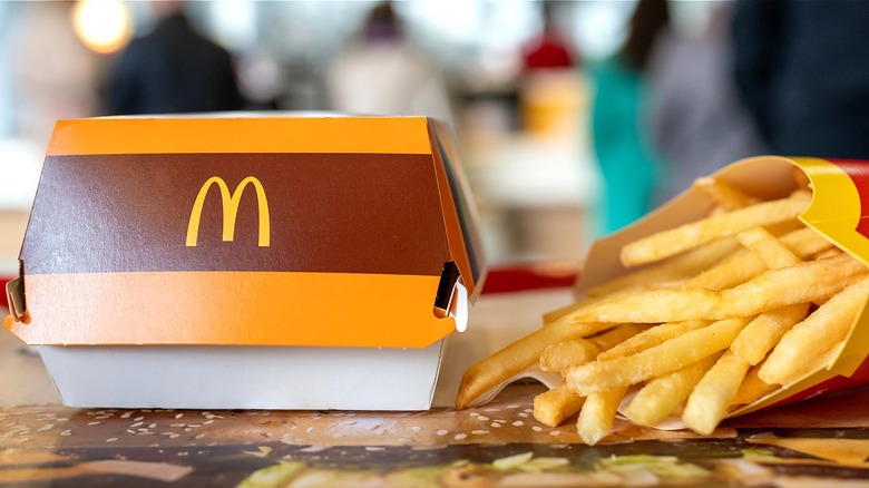 A McDonald's Big Mac box and fries