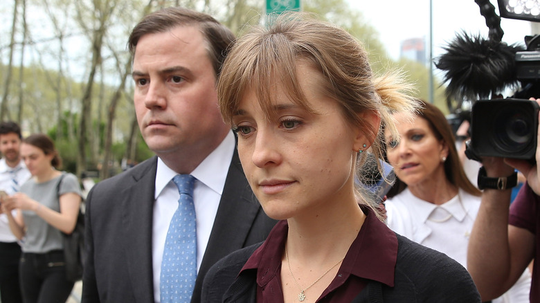 Acress Allison Mack leaving court