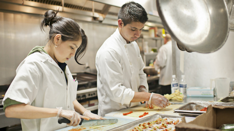 young workers in a kitchen