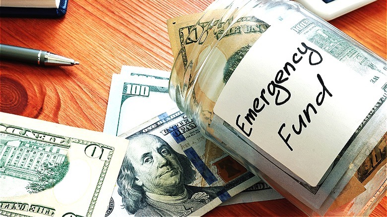 Emergency fund cash jar