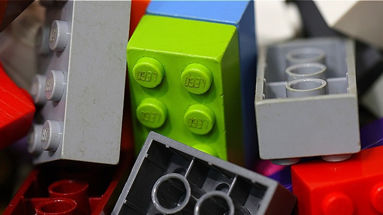 Close-up of a pile of Lego bricks