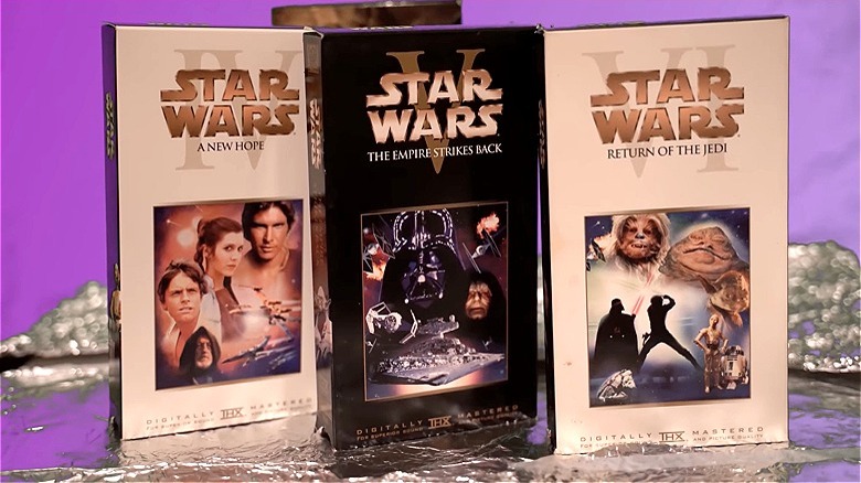 Collection of Star Wars videocassettes