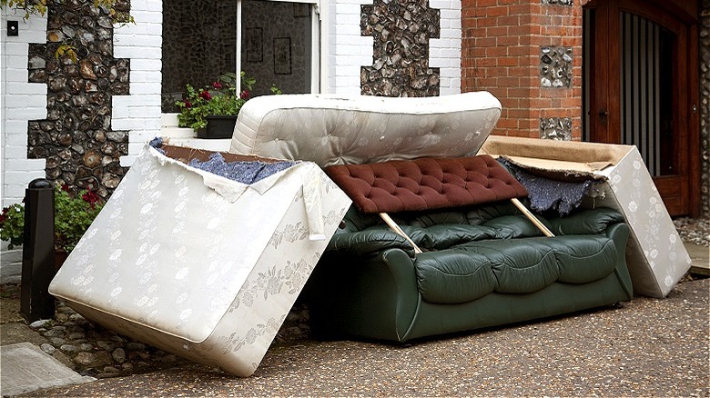Discarded used furniture and mattress