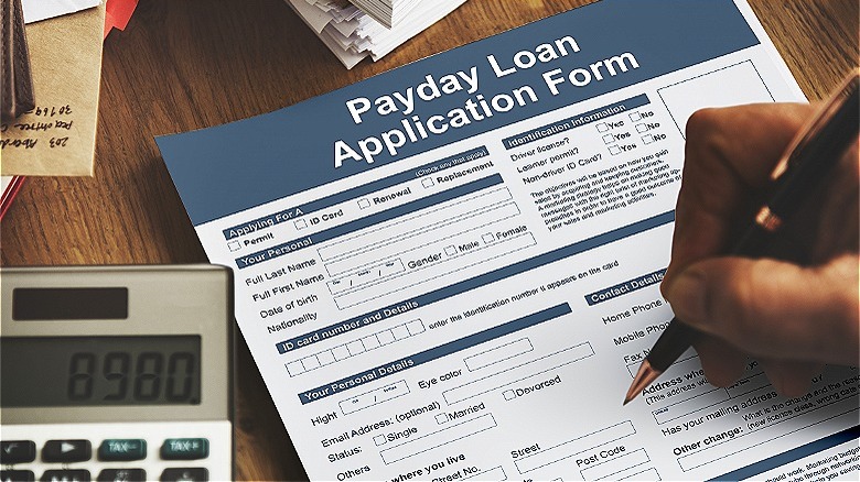 A payday loan application form
