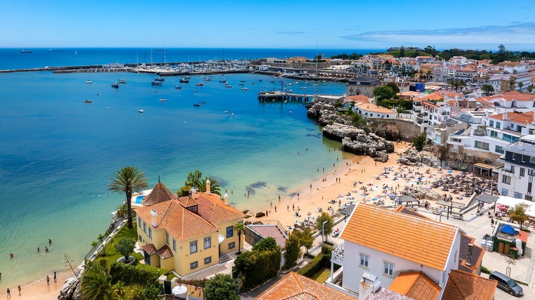 Aerial view of coastal Portuguese city