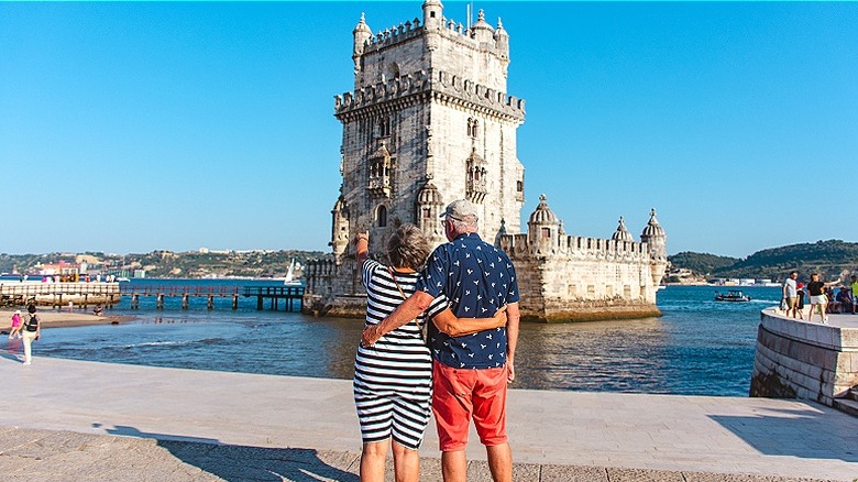 Retired couple in Lisbon, Portugal