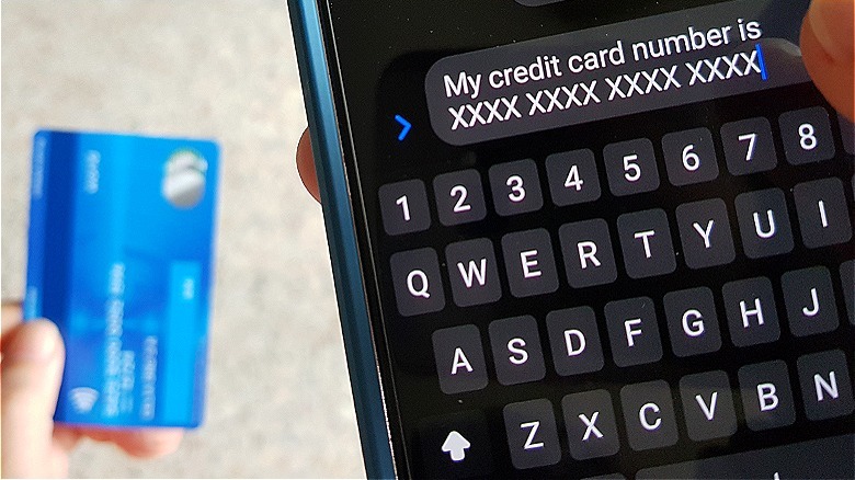 Sending credit card information digitally