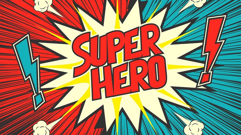 "Super Hero" in comic-book style