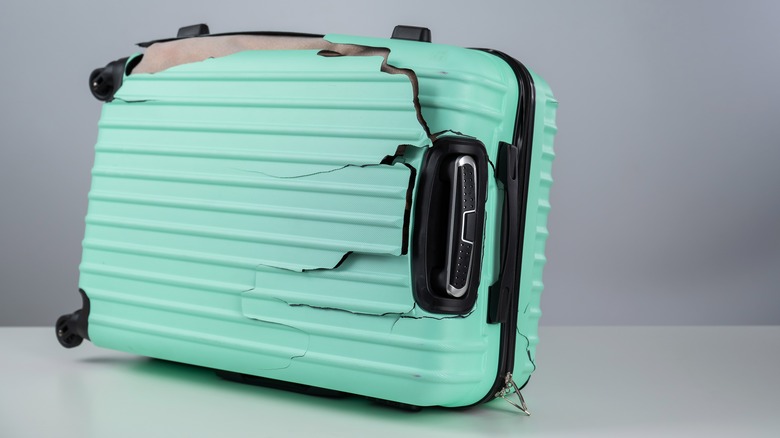 Damaged suitcase