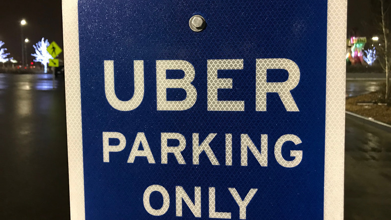 Uber reserved parking sign