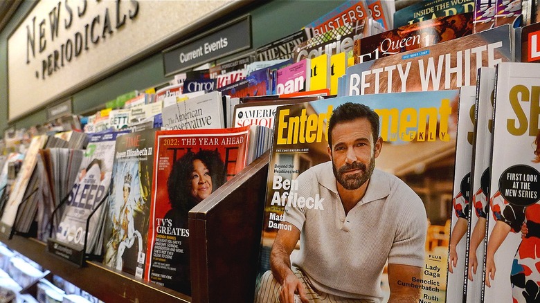 Magazine display inside bookstore