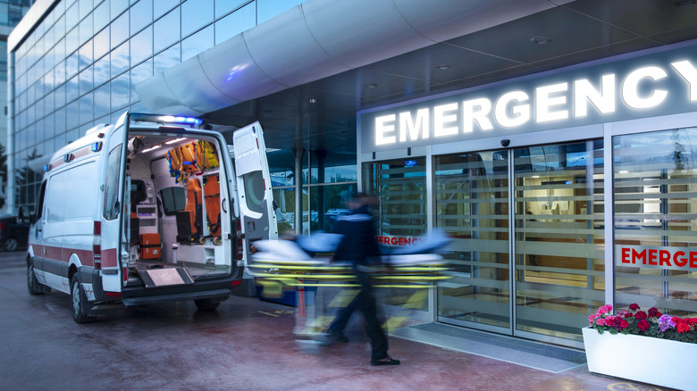 ambulance outside hospital